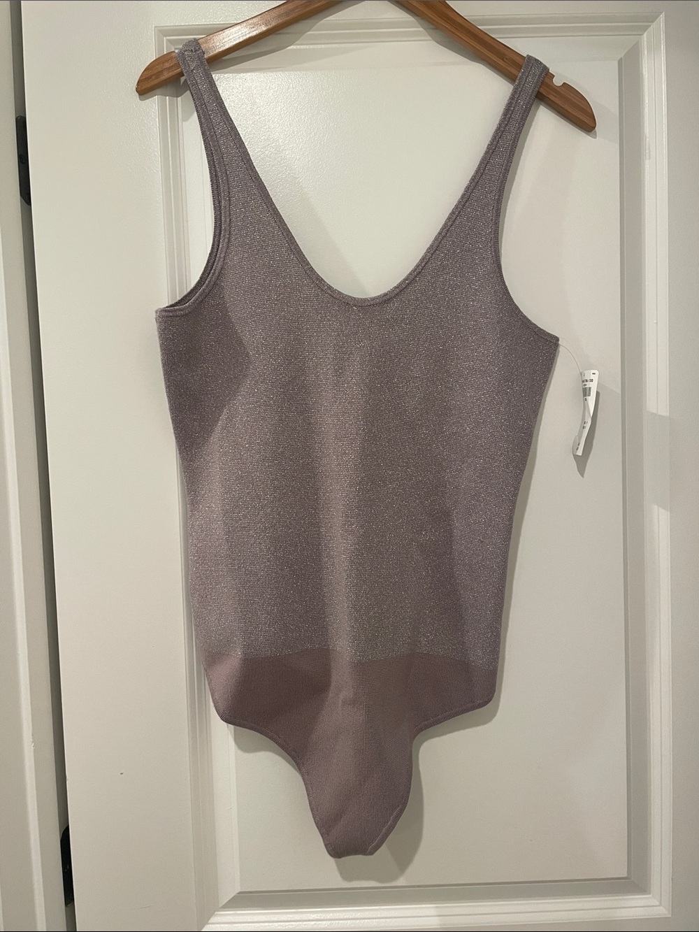 Abercrombie & fitch Sleeveless Shimmer Bodysuit - Lavender Gray xl nwt